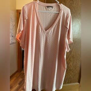 BloomChic Light Pink V-Neck Blouse